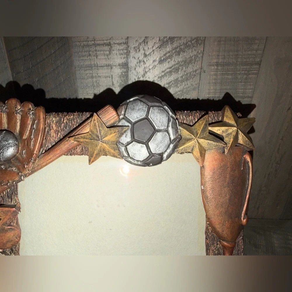 Vintage 5x7‎ Sports-Themed Bronze Photo Frame Figi All Star picture frame